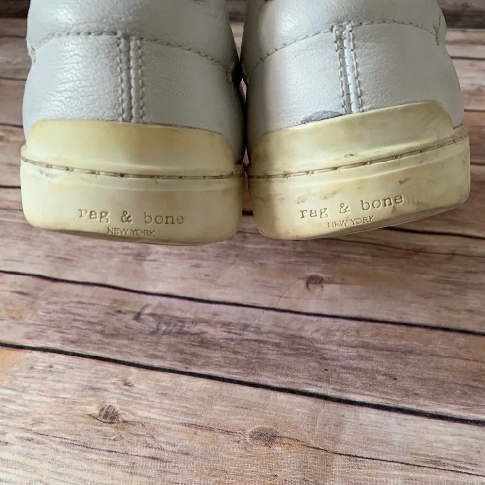 Rag & Bone White Leather Sneakers - Picture 7 of 8